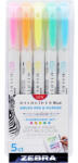 Zebra Ecsetirón Zebra Mildliner Brush&Marker Fluorescent 5-ös készlet (79105)