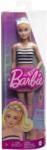 Mattel Papusa Barbie Fashionista Blonda cu Parul Prin in Coada si Fusta Roz (MTFBR37_HRH11) - edanco Papusa Barbie