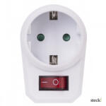 Steck ! Földelt átmenő aljzat, kapcsolóval (ST 1K)