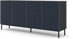 BIM Furniture Комод Ravenna F 200 3D3S боядисан фрезован MDF, черно/тъмносиньо (RAVENNACABBMNYBLBF)