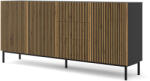 BIM Furniture Комод Ravenna F 200 3D3S боядисан фрезован MDF, черно/дъб артисан (RAVENNACABBMOAKBF)