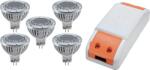 ELMARK КОМПЛЕКТ led ДРАЙВЕР 18w+ 5x led1 3w 2700k mr16 (99set5led235)