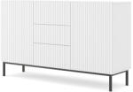 BIM Furniture Комод Ravenna B 150 2D3S фрезован фолиран MDF, бял мат/черно (RAVENNACAB150WMBLF)