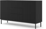 BIM Furniture Комод Ravenna B 150 2D3S фрезован фолиран MDF, черно (RAVENNACAB150BMBLF)