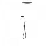 TRES Shower Technology falba építhető elektronikus termosztátos zuhanyrendszer matt fekete 09288557NM (09288557NM)