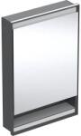 Geberit One balra nyíló tükrös szekrény polccal és világítással 60x90 cm, matt fekete 505.820. 00.7 (505.820.00.7)