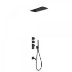 TRES Block-System beépíthető 3 utas termosztátos zuhanyrendszer kádkifolyóval matt fekete 20635301NM (20635301NM)