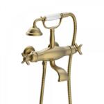 TRES Tres-Clasic fali termosztátos kádcsaptelep zuhanyszettel matt, kopott réz 24217609LM (24217609LM)