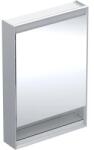 Geberit One tükrös szekrény nyitott polccal és világítással 60x90 cm, balos ajtóval, alumínium 505.830. 00.1 (505.830.00.1)
