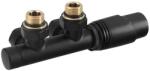 Sapho BRUCKNER WICHER csatlakozó készlet termosztáttal, középső bekötéshez, 50mm, matt fekete (600.311. 6) (600.311.6)