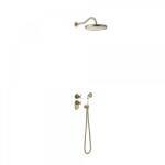 TRES Tres-Clasic falba építhető termosztátos zuhanyrendszer matt, kopott réz 24235202LM (24235202LM)
