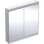 Geberit One 2 ajtós tükrös szekrény ComfortLight világítással 90x90 cm, eloxált alumínium 505.803. 00.1 (505.803.00.1)