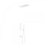 TRES Block-System beépíthető 3 utas termosztátos zuhanyrendszer kádkifolyóval matt fehér 20635301BM (20635301BM)