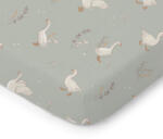 ColorStories Pamut lepedő babaágyhoz "Happy Goose" - olíva (296185)