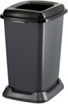 PLANET Szelektív hulladékgyűjtő konténer, műanyag, nyitott fedeles, fekete, 50L (DA503XSZADUP900BL)