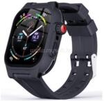 SHELLBOX műanyag keret (szilikon szíj, erős ütésállóság, IP68 vízálló + kijelzővédő üveg) SÖTÉTKÉK (GP-143242) (GP-143242)