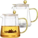 Quasar & Co 2 teáskannából álló készlet üveginfúzióval, Quasar & Co. , tea/kávé tartályok, 700 ml, átlátszó (43041104)
