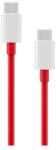 OnePlus warp adatkábel, type-c - type-c, gyorstöltő, 100cm, törésgátló, piros (57983114739B)