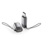 Awei a12 adapter, lightning aljzat - type-c, adatátvitel és töltés, otg, világosszürke (A12)