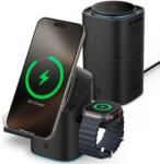 Spigen Apple Watch Series 11 42mm SPIGEN EF223MS asztali töltőállvány 3in1 15W, Apple Watch töltő, FEKETE (ACH09542)