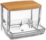 5five Fürdőszobai szervező, 5five, Selena, Kozmetikai stift doboz, Műanyag és bambusz, Egyszerű és szép, Könnyen használható, Fedéllel, Távol tartja a port, Bármilyen fürdőszobába alkalmas, Átlátszó (161081