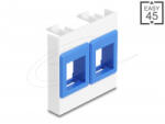 Delock Easy 45 modul két Keystone tartóval, 45 x 45 mm, fehér / kék (81557) (81557)