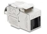 Delock Keystone modul RJ45 aljzat LSA Cat. 8.1, árnyékolt, reteszelő kapoccsal és porvédő fedéllel, kábelszorító nélkül (90795) (90795)