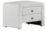 TEMPO KONDELA Éjjeliszekrény, Fehér Textilbőr, Wilson - fizz