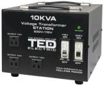 TED Electric Transformator de tensiune TED TED000231, 10 kVA, 8 kW, 230 V - 110 V, 4 iesiri, regleta (TED000231)