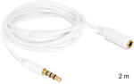Delock audio stereo Jack 3, 5 mm masculin / feminin IPho 4 pin cablu, 2 m
