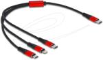 Delock Cablu de date Delock 3-in-1 86710, USB-C male - Lightning + USB-C + micro USB, 0.3 m, Black (86710)