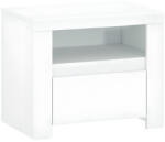 TEMPO KONDELA Éjjeliszekrény 1S, Fehér Fényes, Lindy
