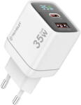 Techsuit Incarcator de retea LEDChargX GaN USB-A + USB-C PD35W QC30W 35W Alb (KF2354722) - pcone