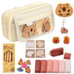  Két Rekeszes Iskolai Tolltartó Zsebekkel És Kiegészítőkkel Capybara 21×12 Cm- 25045