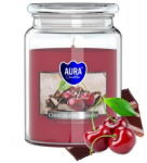 AURA Декоративна свещ с аромат aura chocolate cherries и горене 100 часа (snd99-104)