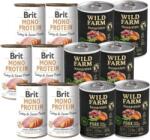 Brit Brit Mono Protein Pulyka és édesburgonya 6x400 g + Wild Farm Monoprotein Sertés 6x400 g