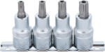 BGS technic 4 részes biztonsági Torx bit dugókulcs készlet, fúrt, 1/2", T40-T55 (BGS 8885) (8885)