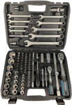 Bormann Dugókulcs készlet racsnis hajtószárakkal, (1/4" és 1/2") és Csillag-Villás készlettel , Crv, 82 db-os (BHT5120) (BHT5120)