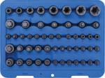BGS technic Bitfej és dugókulcsfej készlet | E-profil / T-profil (Torx) / T-profil (Torx) furattal / TP-profil (Torx plus) | 52 darabos (BGS 9839) (9839)