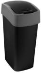 Keter Billenős szemetes, 45 liter, CURVER "Pacific flip bin", fekete/ezüst (229411) - iconink