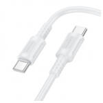 BOROFONE BX111 USB-C to USB-C adatkábel, töltőkábel, fehér (60W, 3A, 1m)