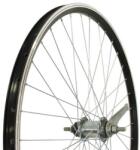 Neuzer kerék 26-os hátsó szimpla falú remerx fekete felni menetes acél agy kontrás ezüst