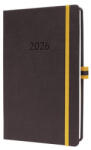 Sigel Naptár, A5, heti, 2026, kemény borító, SIGEL "Linescape", szürke-sárga (L2603) - nyomtassingyen