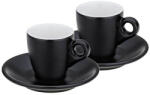 KELA KELA Cană de espresso cu farfurie set de 4 buc. MATTIA negru KL-12750
