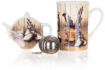 BANQUET Cană 340ml LAVENDER, suport ceramic, infuzor de ceai inox set 3 piese