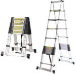 MXM Összecsukható teleszkópos létra - 4, 4m+4, 4m, alumínium