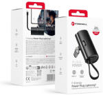 Forcell F-Energy Power Plug F5K3 PD 20W 5000 mAh külső akkumulátor beépített Lightning csatlakozóval, fekete