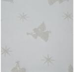 EUROFIRANY Karácsonyi asztali futó jacquard anyagból angyalos mintával Krémszín 135x180 cm