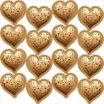Takoy Panel karácsonyi díszekhez pamut arany szívek