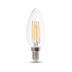 V-TAC Átlátszó LED izzó filament COG E14 C35 4W 3000K gyertya - 214301